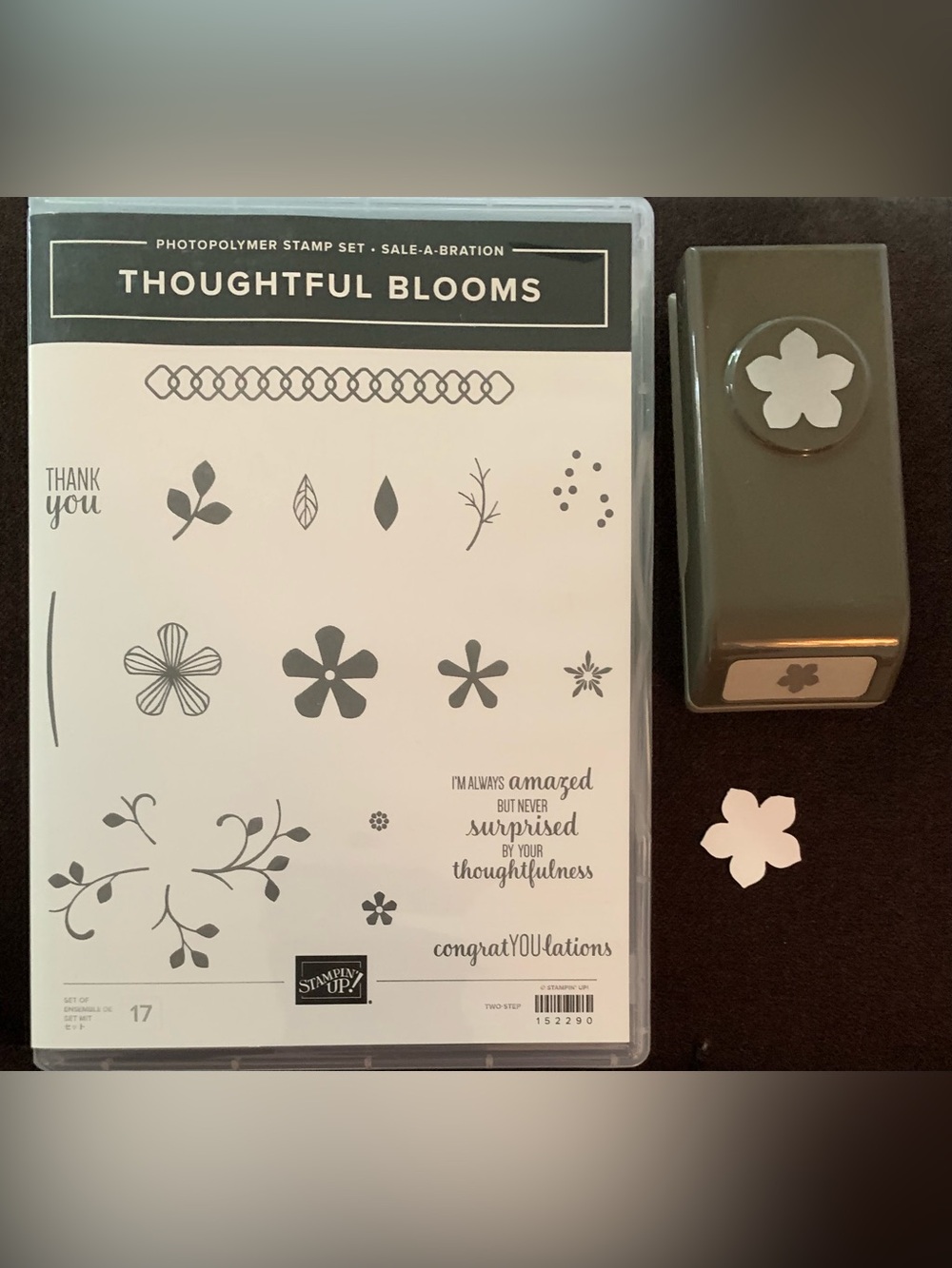 Stampin' Up! Thoughtful Blooms Stamp Set &!Flower Punch Bundle